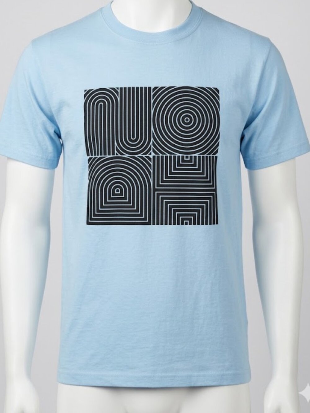 NOAH NYC MEN'S GRAPHIC T-SHIRT LIGHT BLUE SIZE SMALL